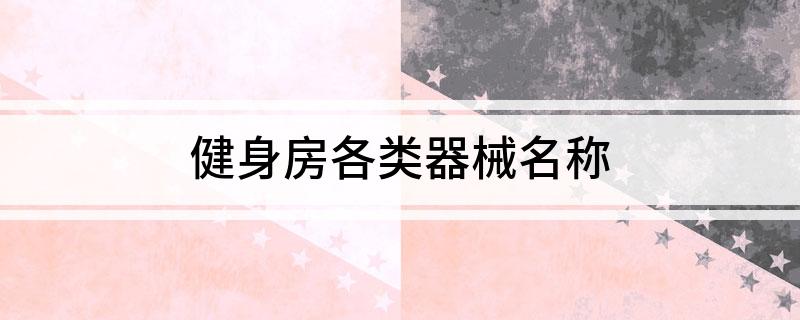 竞博JBO官网健身房各类器械名称(图1)